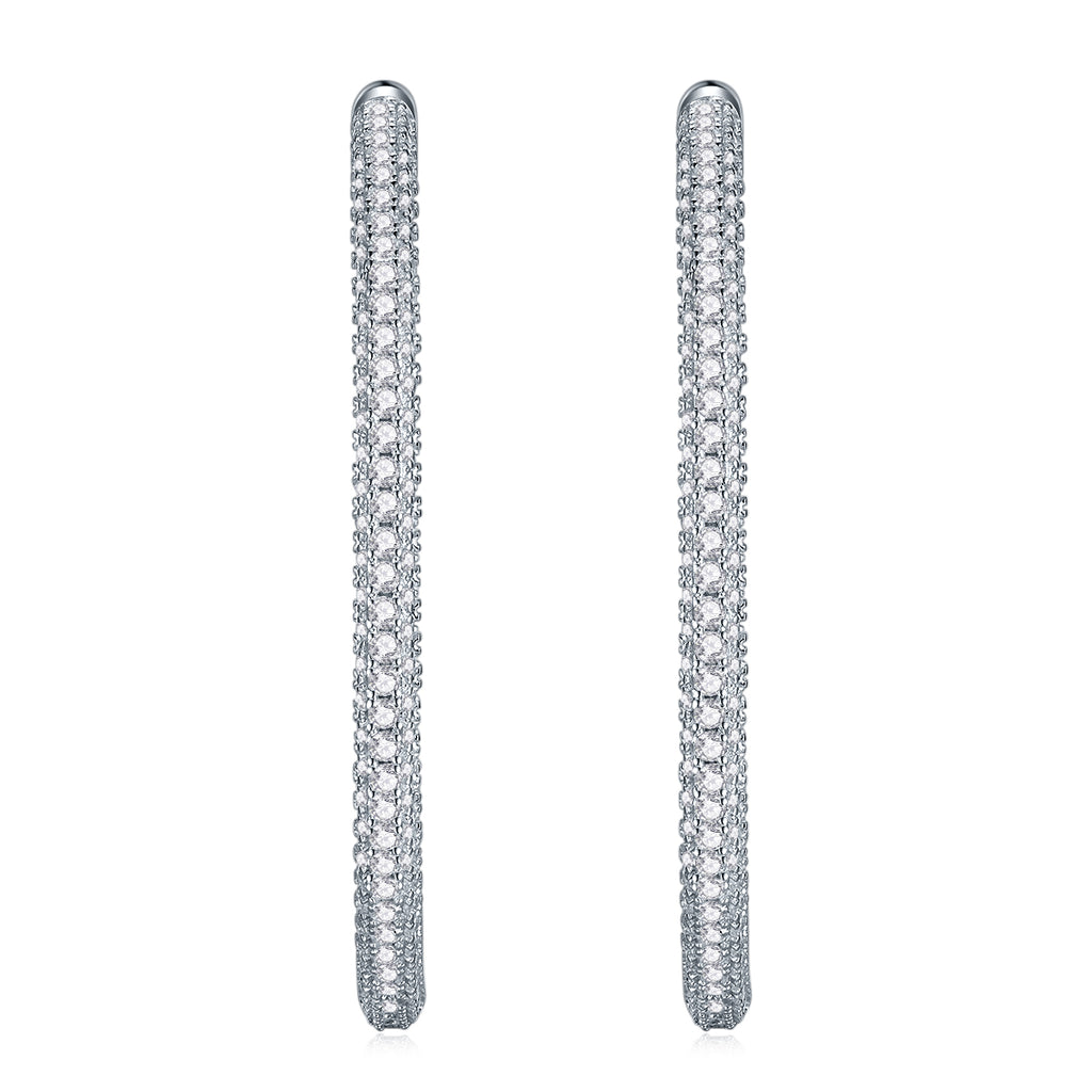 Light Coco Moissanite Drop Earrings — S925 Sterling Silver, Platinum-Plated