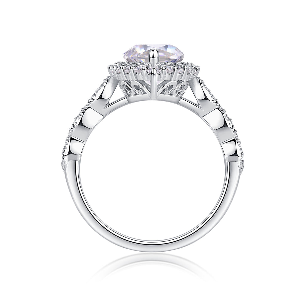 Marquise Moissanite Ring - S925 Sterling Silver Platinum-Plated