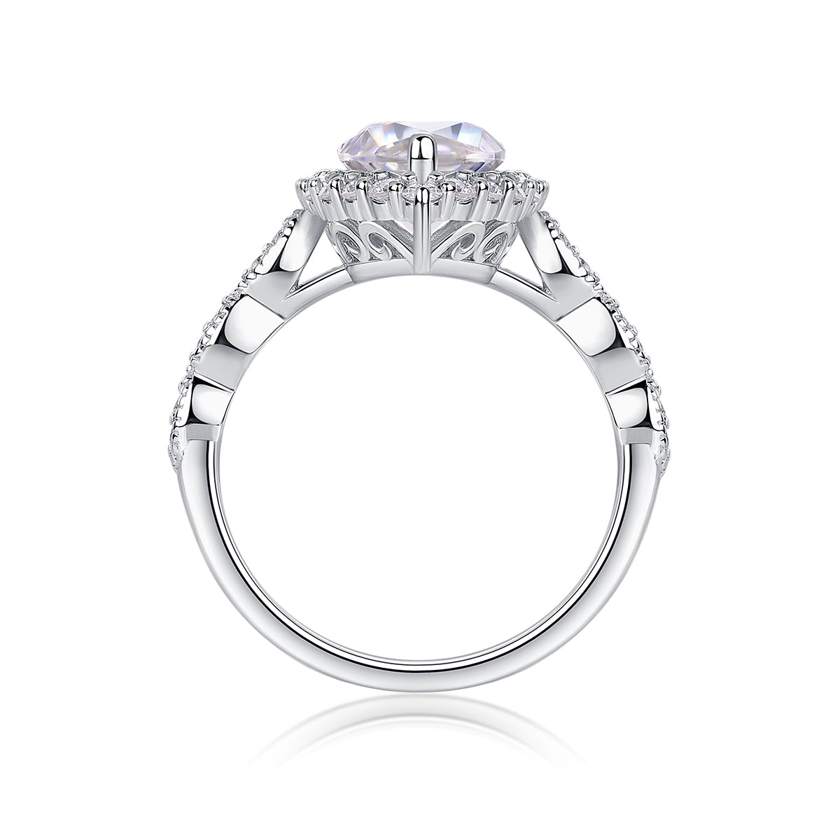 Marquise Moissanite Ring - S925 Sterling Silver Platinum-Plated