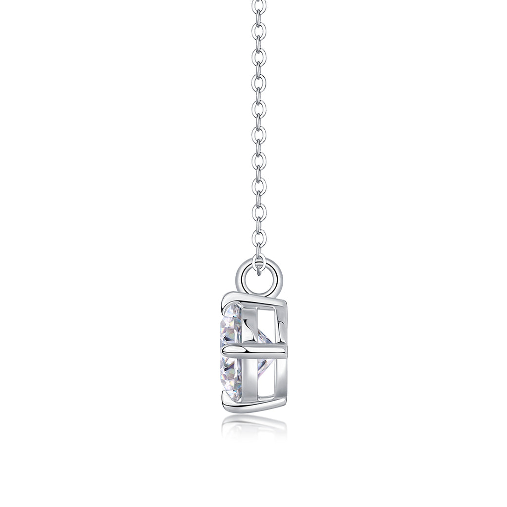 2-Carat Moissanite Round Pendant in S925 Sterling Silver
