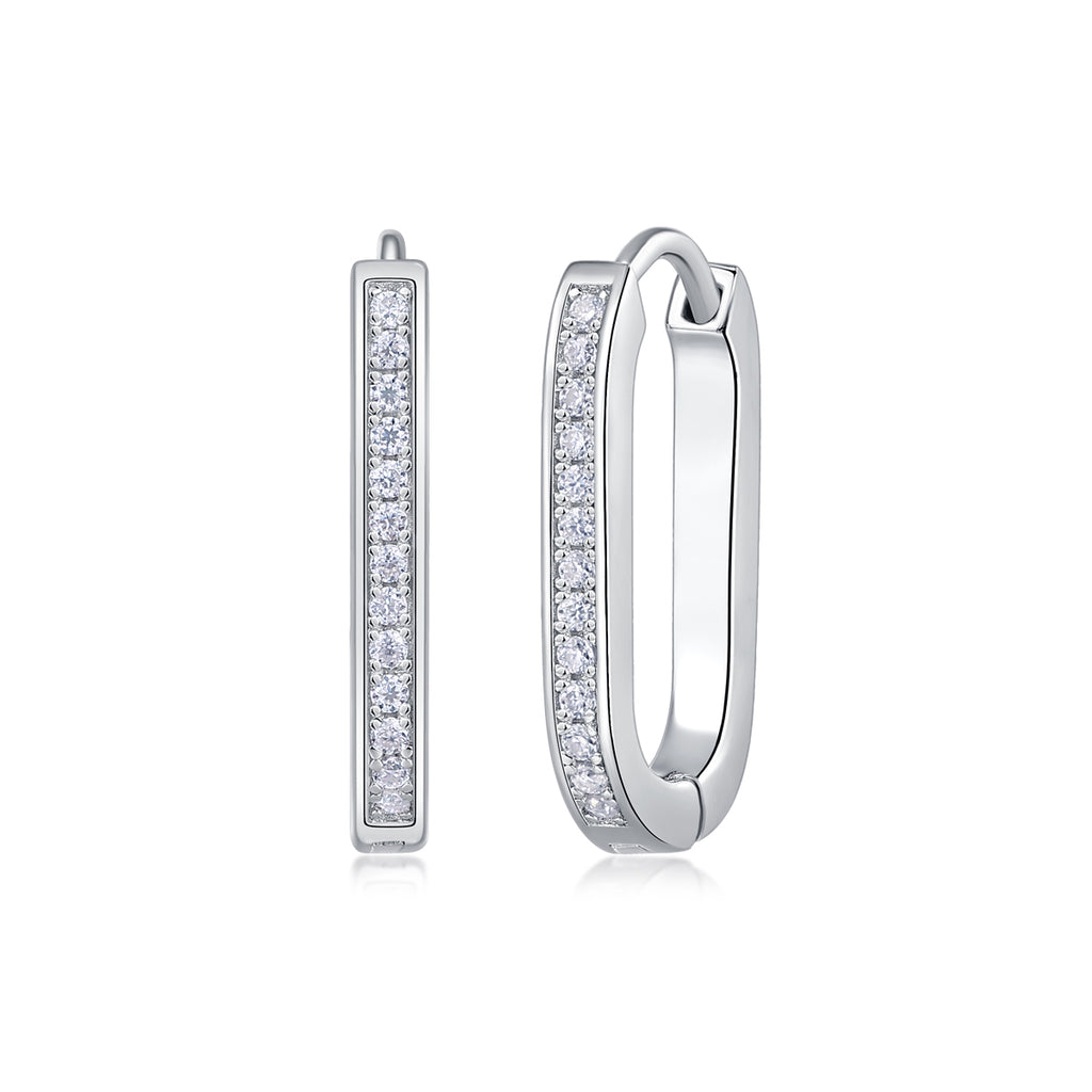Moissanite Stud Earrings - S925 Sterling Silver Platinum-Plated (Pair)