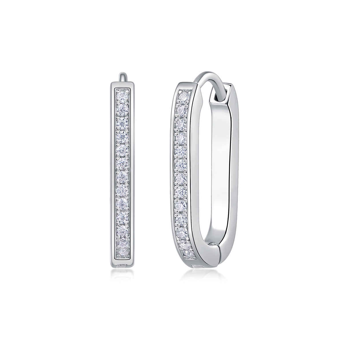 Moissanite Stud Earrings - S925 Sterling Silver Platinum-Plated (Pair)