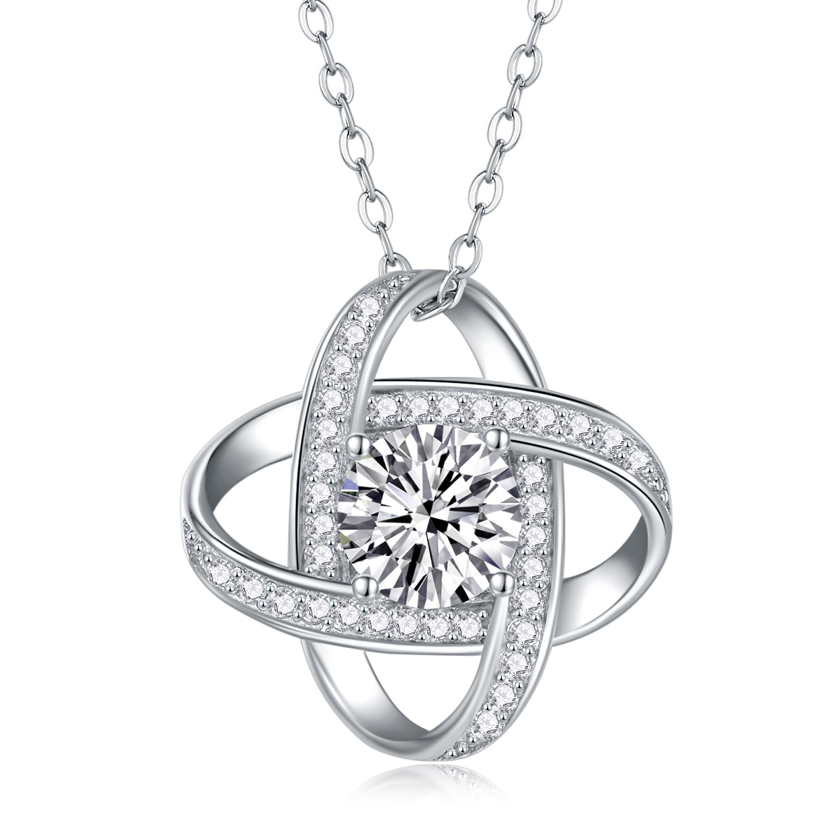 1 Carat Moissanite Pendant Necklace - S925 Sterling Silver with Platinum Plating