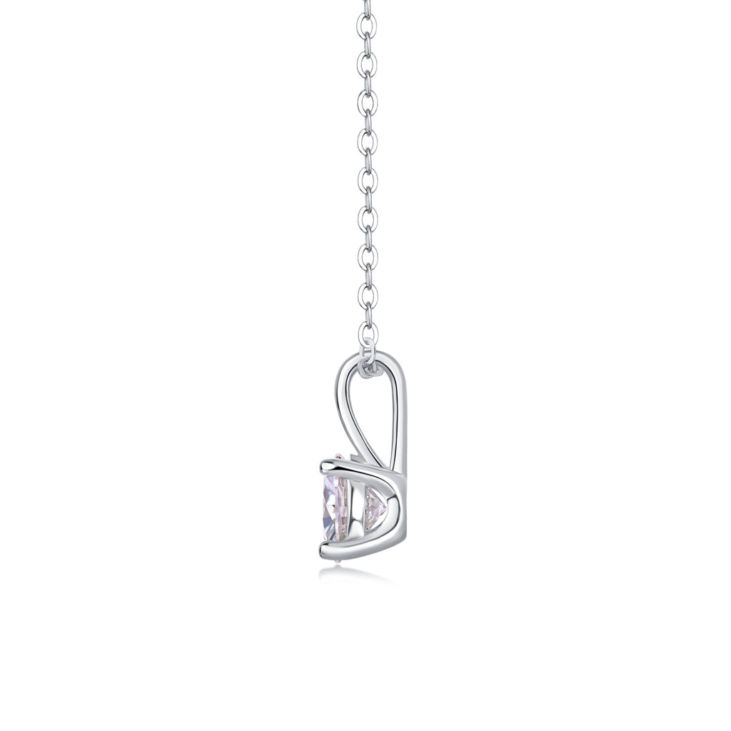 Encounter Moissanite Pendant Necklace — 1ct, S925 Sterling Silver, Platinum-Plated