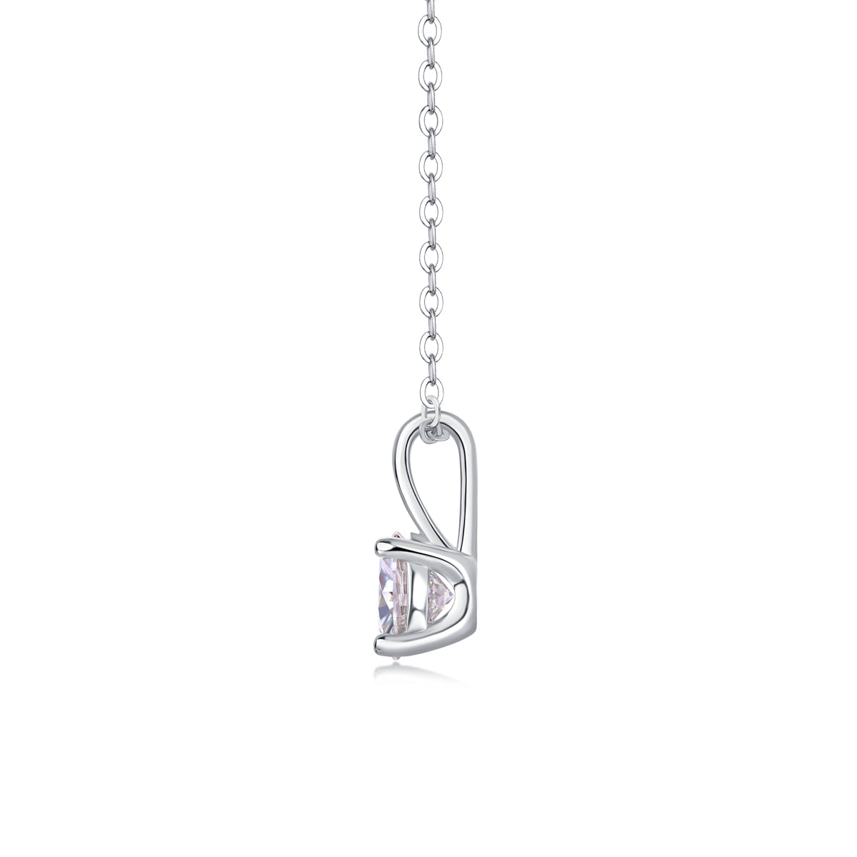Encounter Moissanite Pendant Necklace — 1ct, S925 Sterling Silver, Platinum-Plated