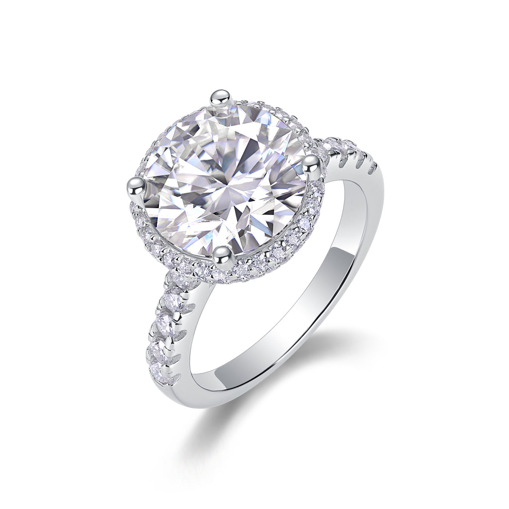 Starry Sky 5-Carat Moissanite Bezel Ring – S925 Sterling Silver, Platinum Plated