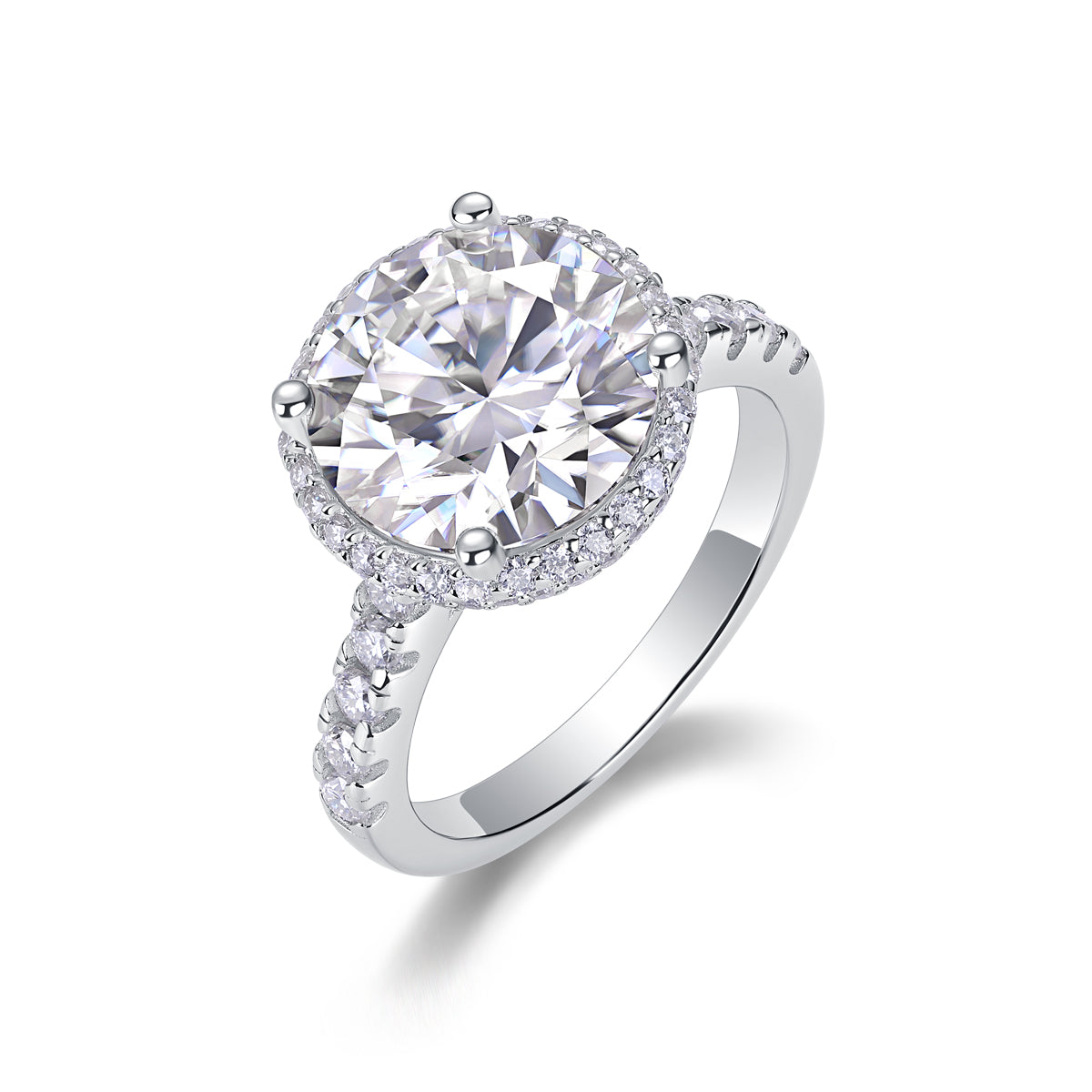 Starry Sky 5-Carat Moissanite Bezel Ring – S925 Sterling Silver, Platinum Plated