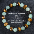 Natural Tiger Eye and Green Jade Gemstone Bracelet