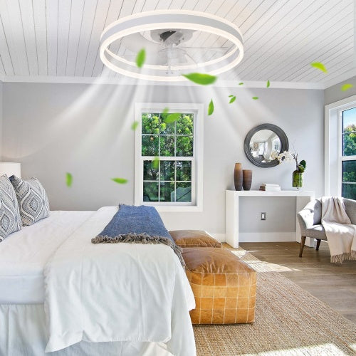 Modern Ceiling Fan with Dimmable LED Light & Remote Control