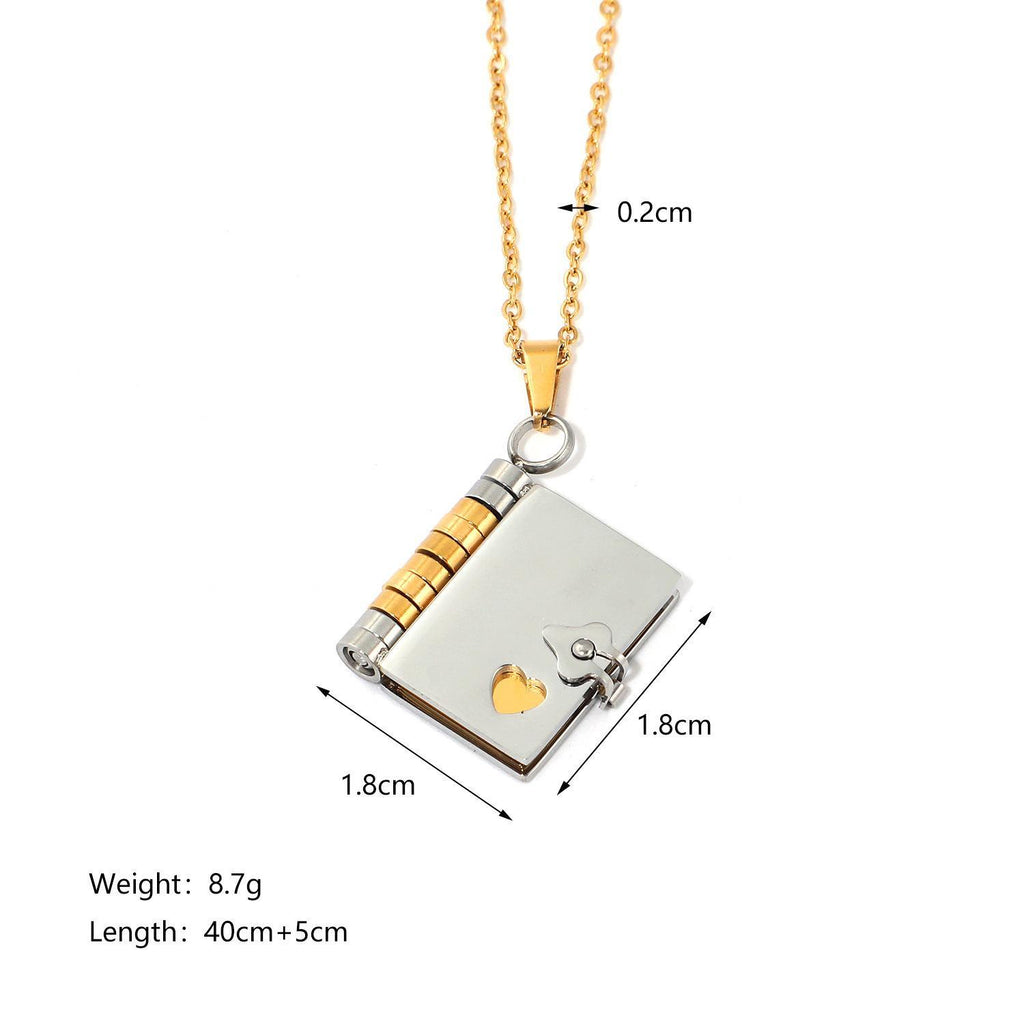 Book Locket Necklace for Daughter or Son - Stainless Steel