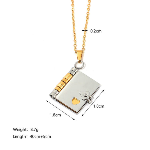 Book Locket Necklace for Daughter or Son - Stainless Steel