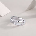 Wrap-Around Moissanite Sterling Silver Ring