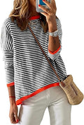 Women's Striped Hoodie - Casual Pullover Sweatshirt