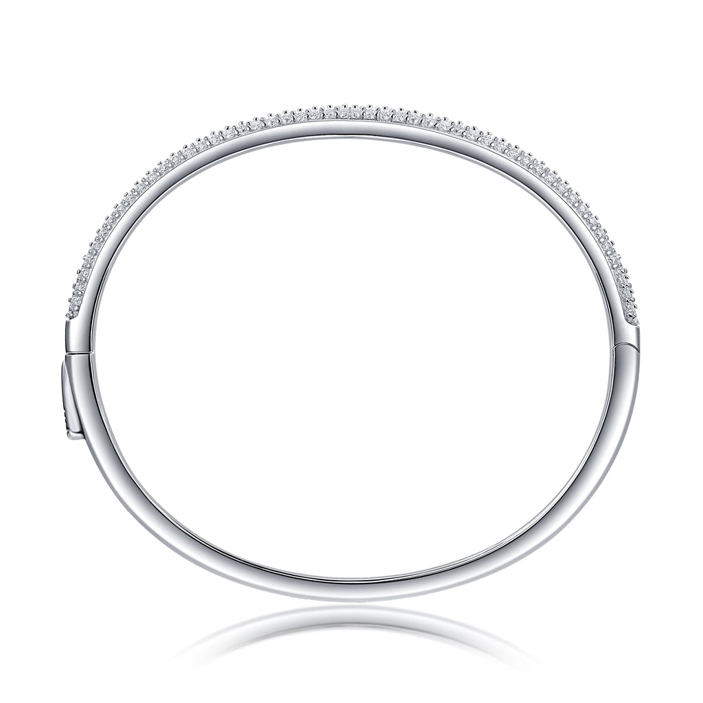 Moissanite Sterling Silver Bracelet - Luxury Tennis Style
