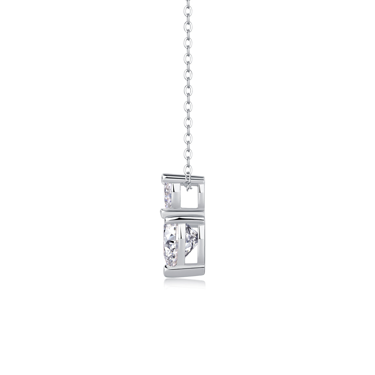 Heart Moissanite Necklace - S925 Sterling Silver Platinum-Plated with Chain