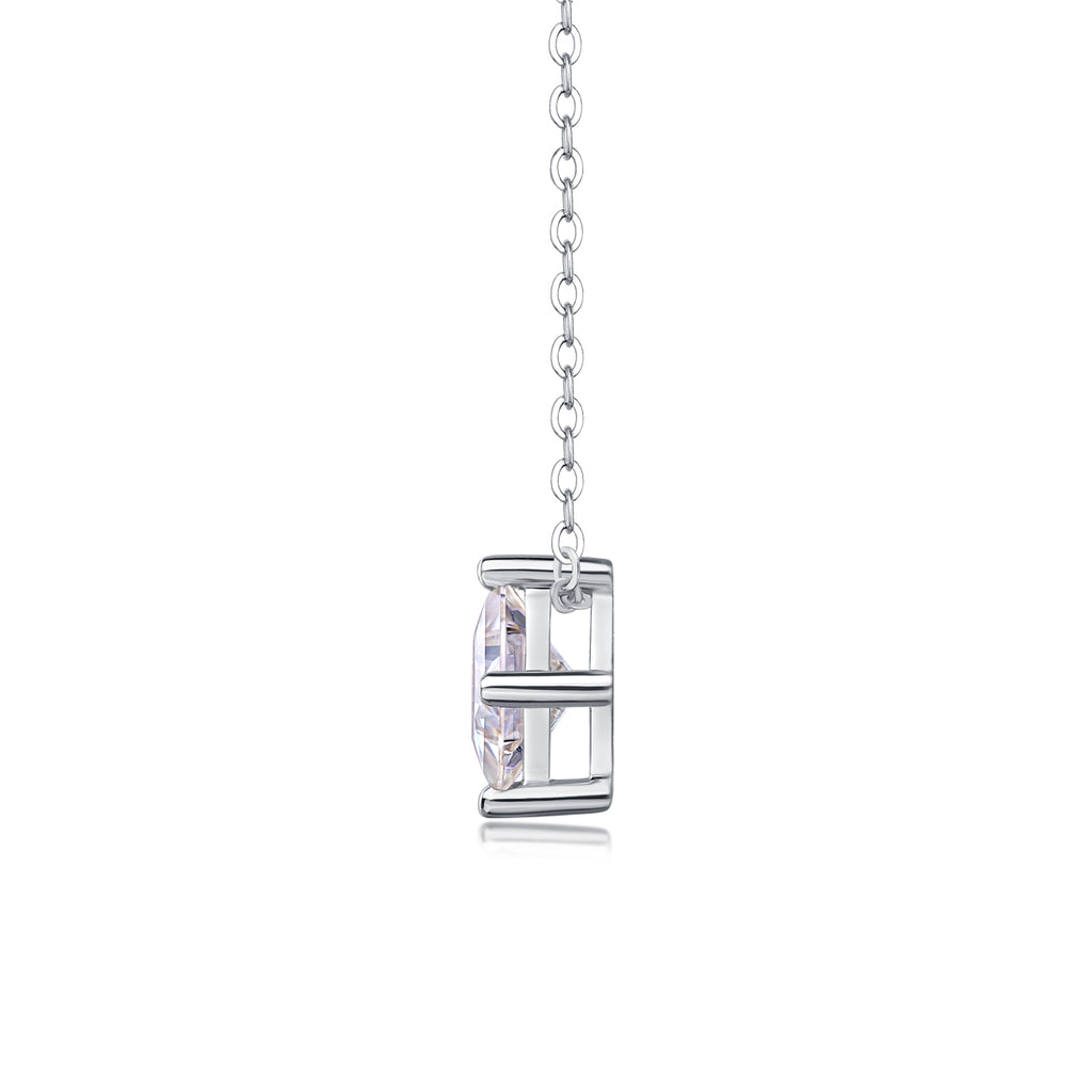 Square Moissanite Pendant Necklace - S925 Sterling Silver
