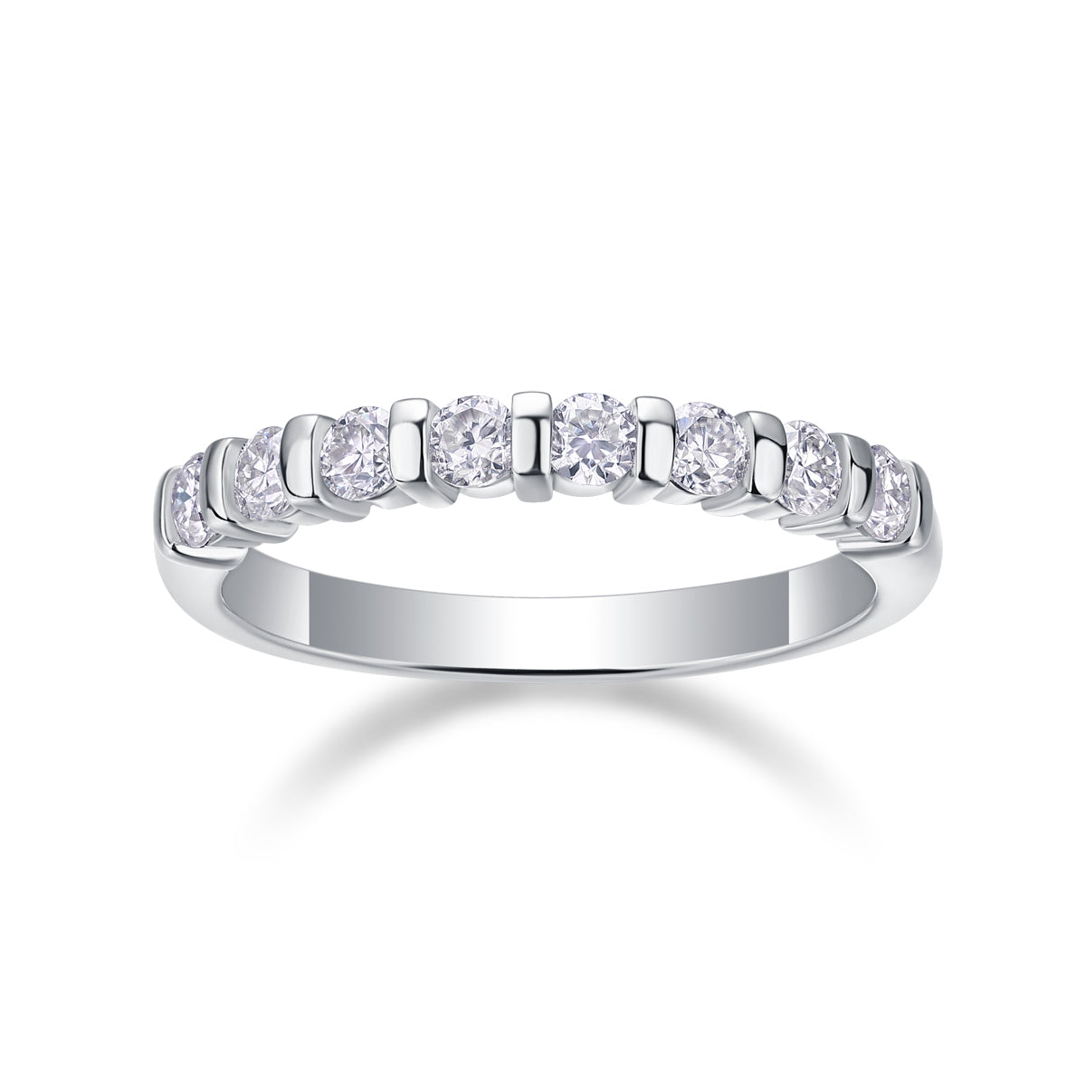 Moissanite Band Ring - S925 Sterling Silver