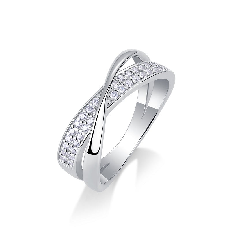 Wrap-Around Moissanite Sterling Silver Ring
