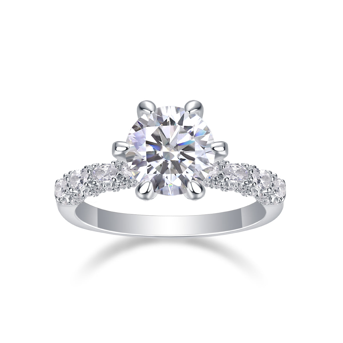 Moissanite Solitaire Ring – S925 Sterling Silver with Platinum Plating