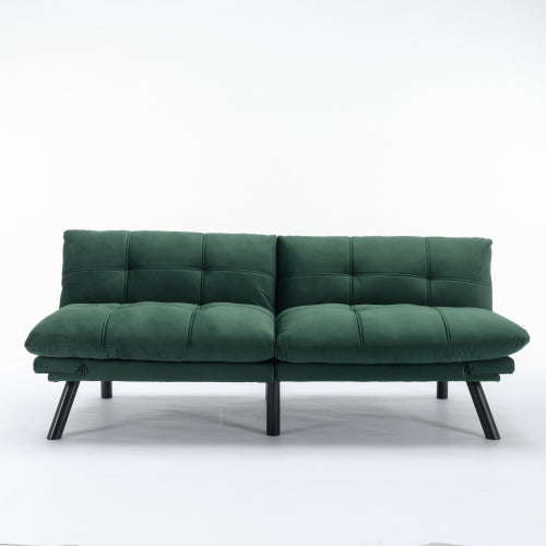 Emerald Green Convertible Sofa Bed - Modern Folding Futon Couch