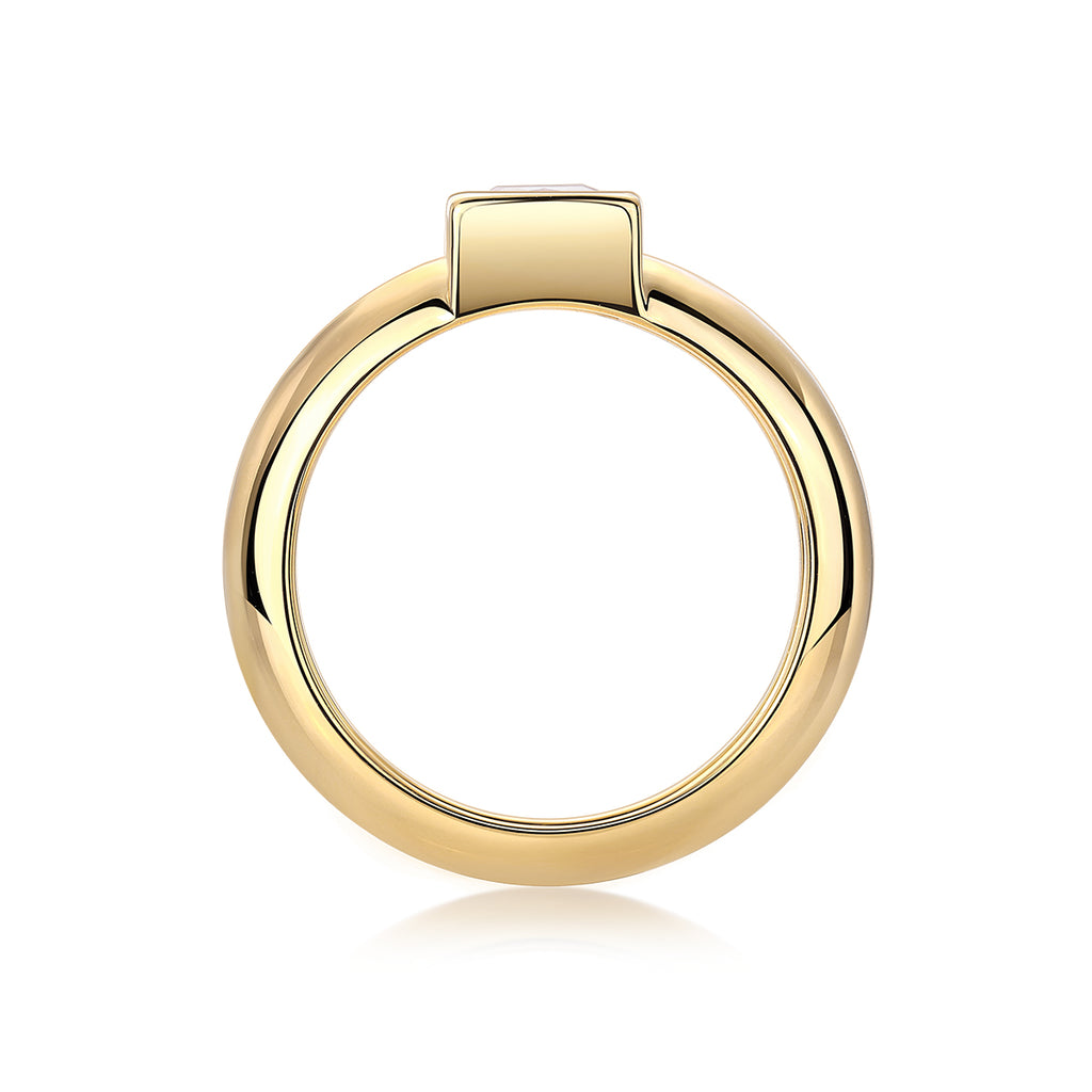 Square Moissanite Sterling Silver Ring