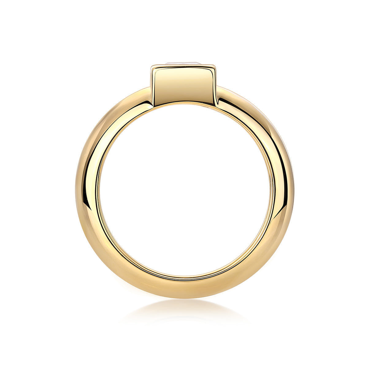 Square Moissanite Sterling Silver Ring