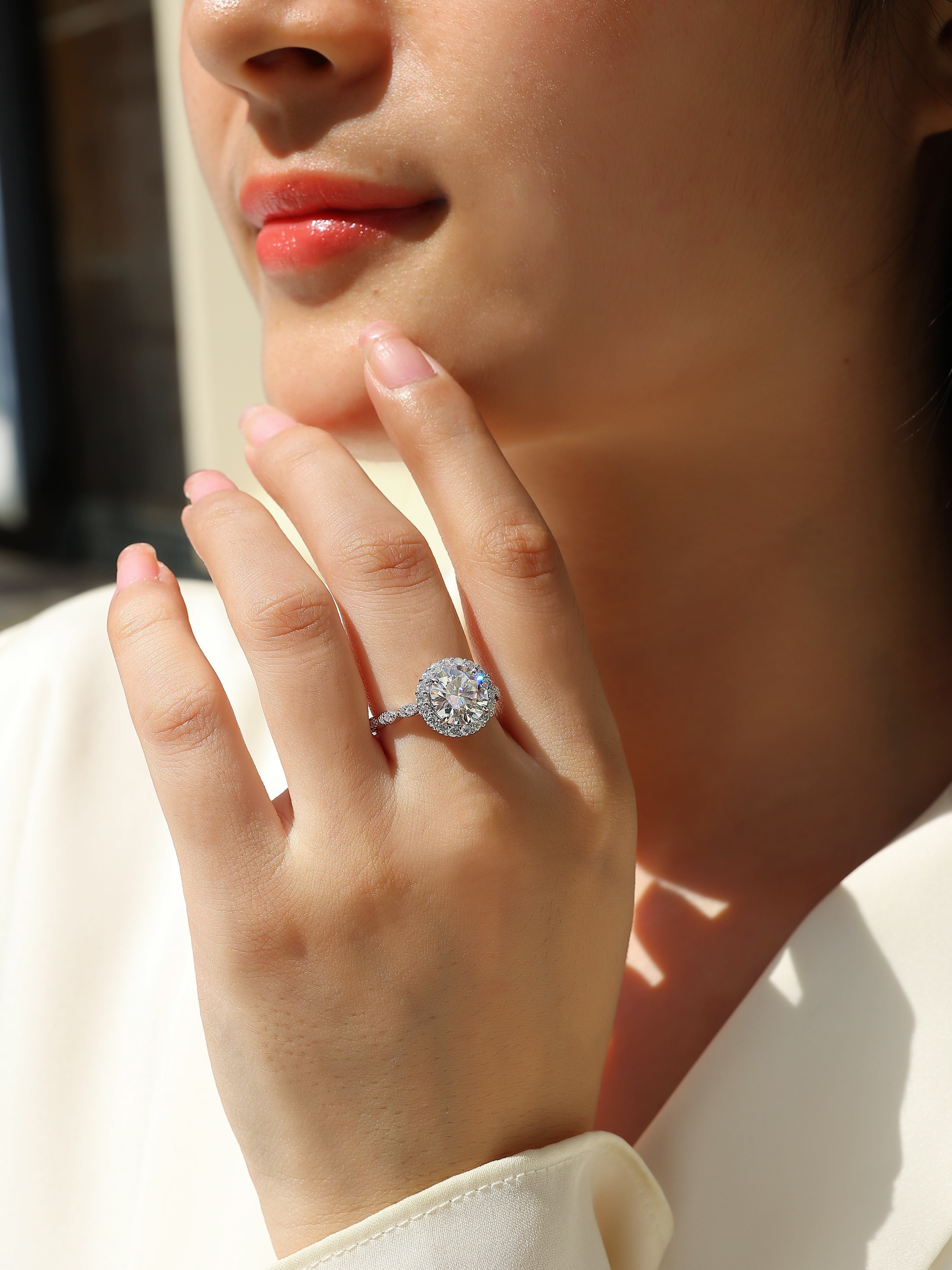 Starlight Shining 3-Carat Moissanite Ring – S925 Sterling Silver with Platinum Plating