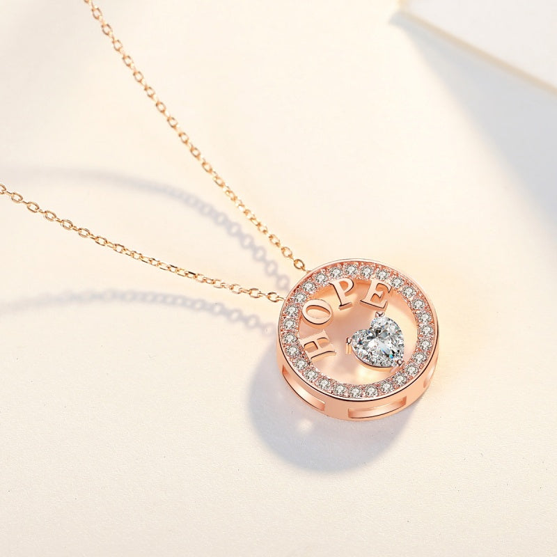 Hope Pendant Necklace - 925 Sterling Silver with 5A Cubic Zirconia
