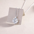 Moissanite Solitaire Pendant Necklace in S925 Sterling Silver with Platinum Plating