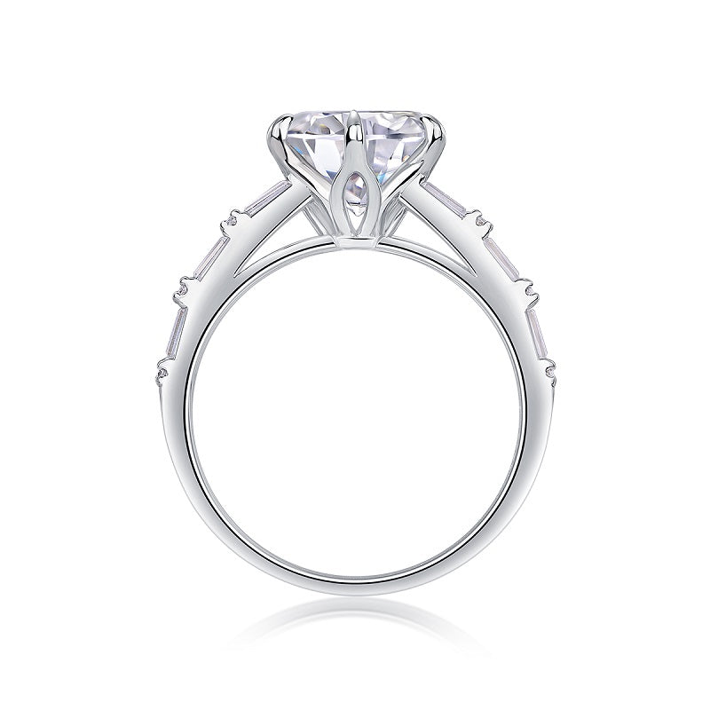 3-Carat Moissanite Platinum-Plated S925 Sterling Silver Ring