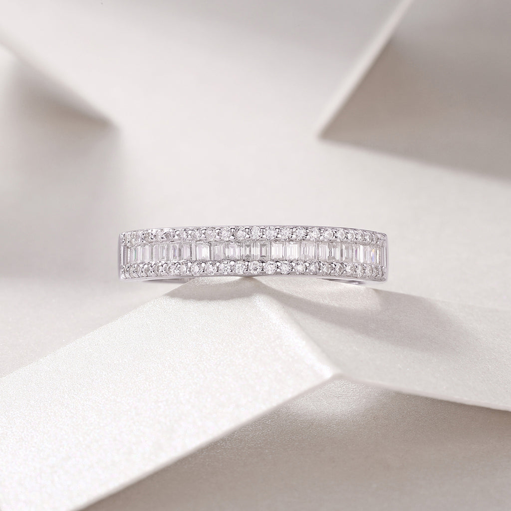 Square Moissanite Statement Ring – S925 Sterling Silver