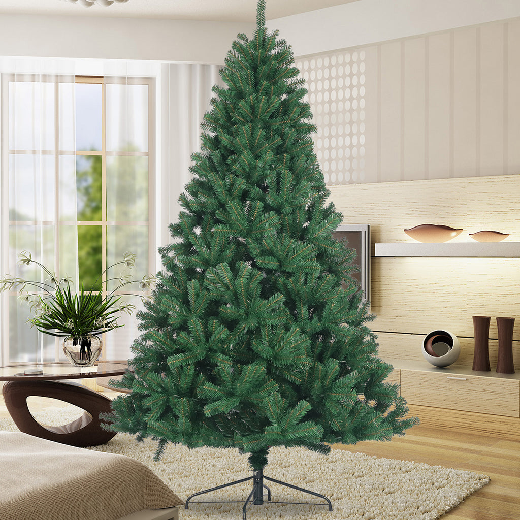 6 Foot Artificial Christmas Tree - Unlit Spruce with 1000 Branch Tips & Metal Stand