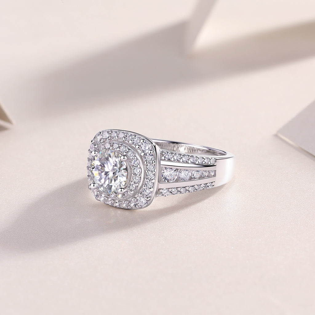 1 Carat Moissanite Crown Ring - S925 Sterling Silver