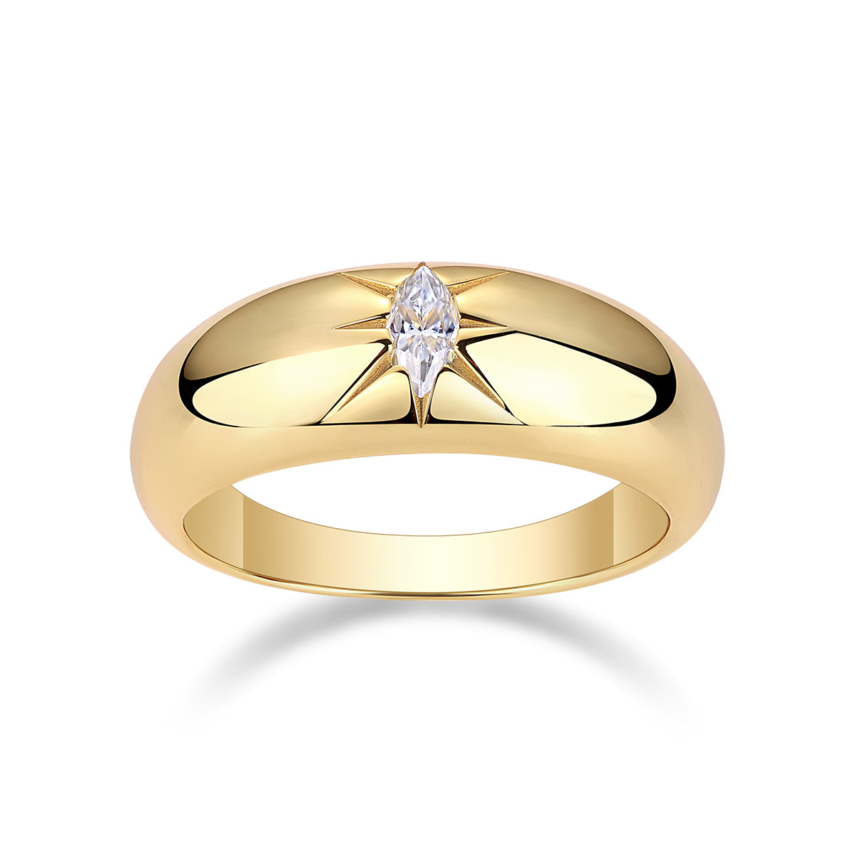 Eight-Prong Moissanite Solitaire Ring in S925 Sterling Silver