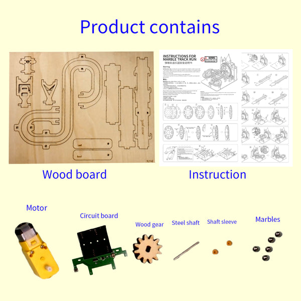 Electric Marble Run 3D Wooden Puzzle Kit