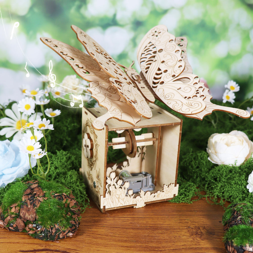 Butterfly Music Box 3D Wooden Puzzle - You Are My Sunshine Musical Assembly Kit
