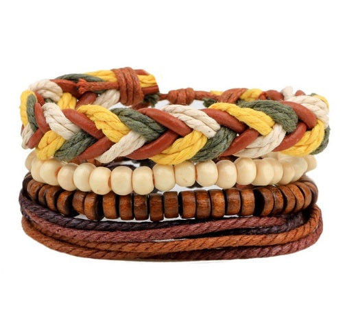 Leather Multilayer Bead Wrap Bracelet