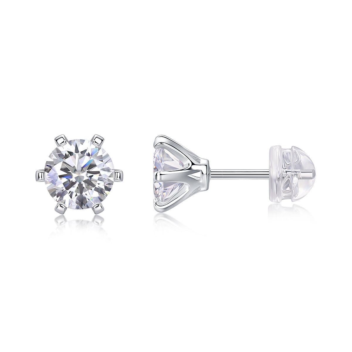Quiet Luxury Moissanite Stud Earrings — 1ct, S925 Sterling Silver, Platinum-Plated