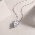 Heart Moissanite Necklace - S925 Sterling Silver Platinum-Plated with Chain