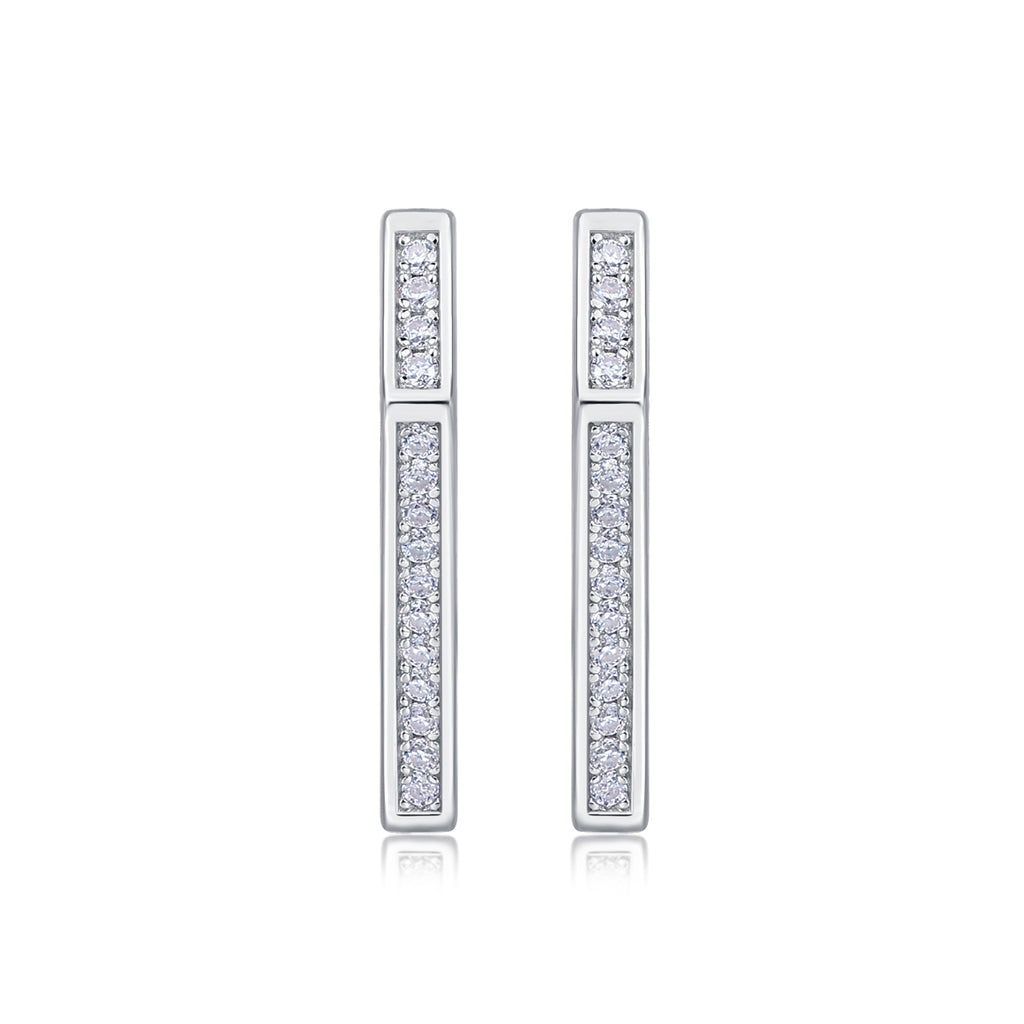 Moissanite Stud Earrings – S925 Sterling Silver with Platinum Plating