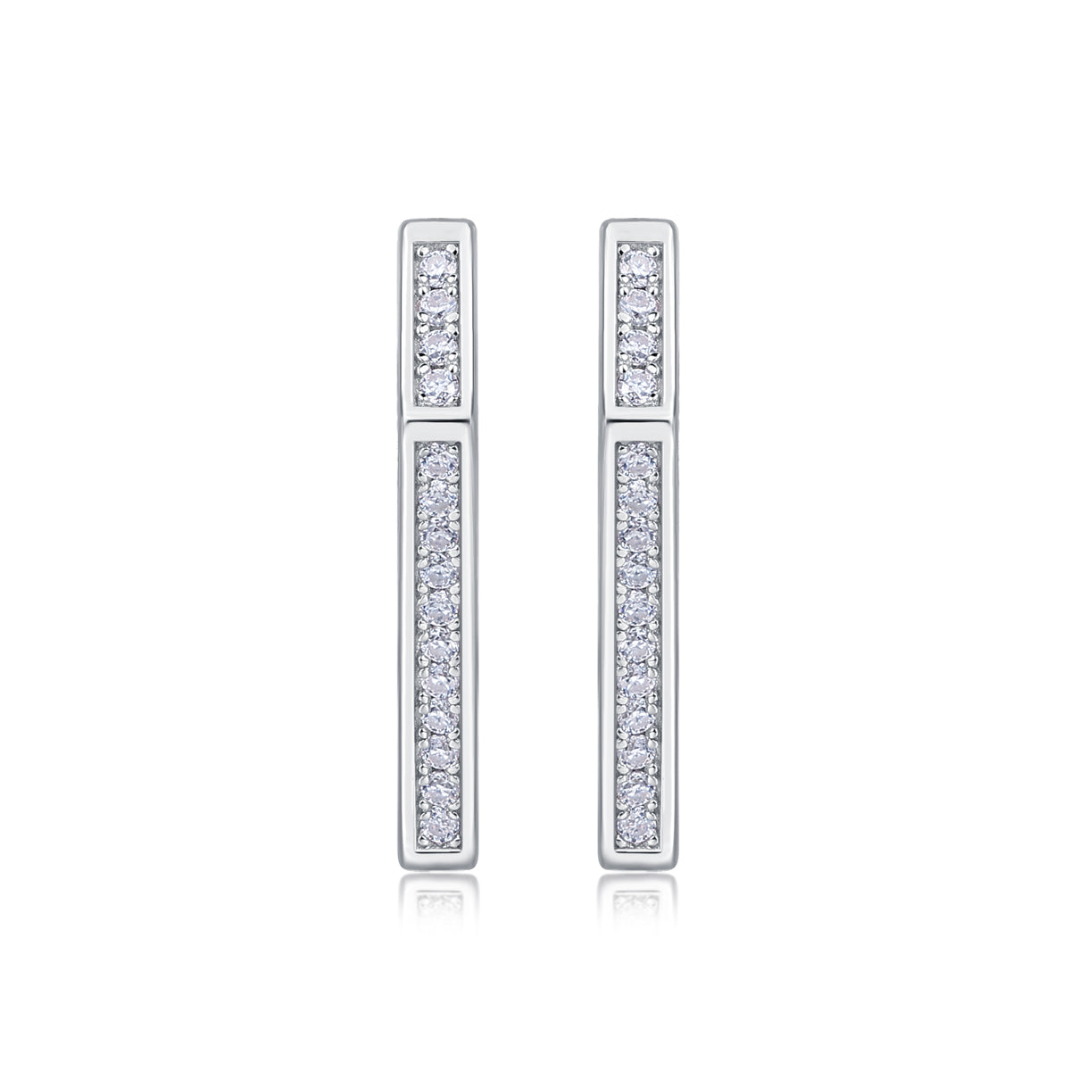Moissanite Stud Earrings – S925 Sterling Silver with Platinum Plating