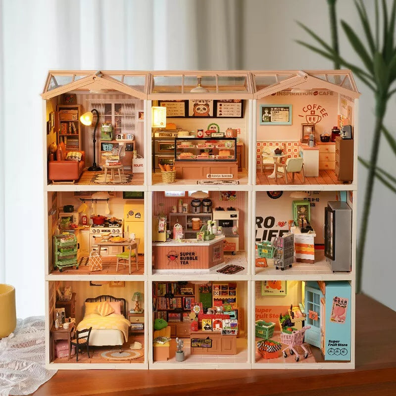 Rolife Super Creator - DIY Miniature Dollhouse Building Kit with LED Lights