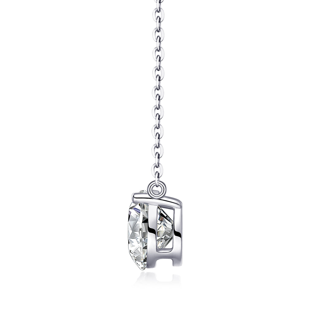 2-Carat Moissanite Pendant – S925 Sterling Silver with Platinum Plating