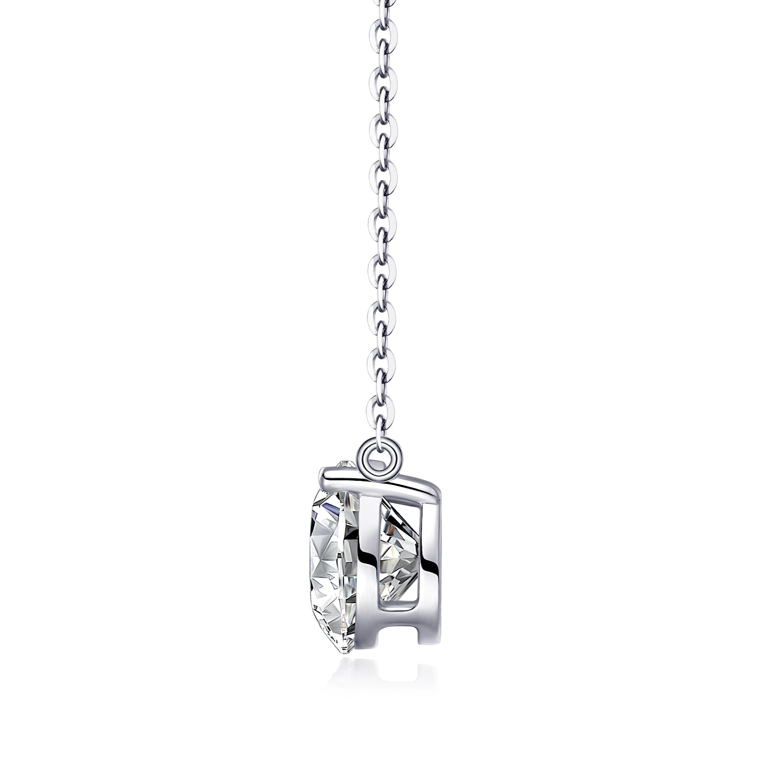 2-Carat Moissanite Pendant – S925 Sterling Silver with Platinum Plating