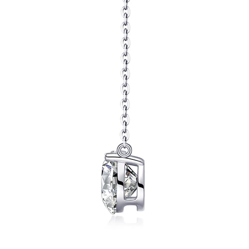 2-Carat Moissanite Pendant – S925 Sterling Silver with Platinum Plating