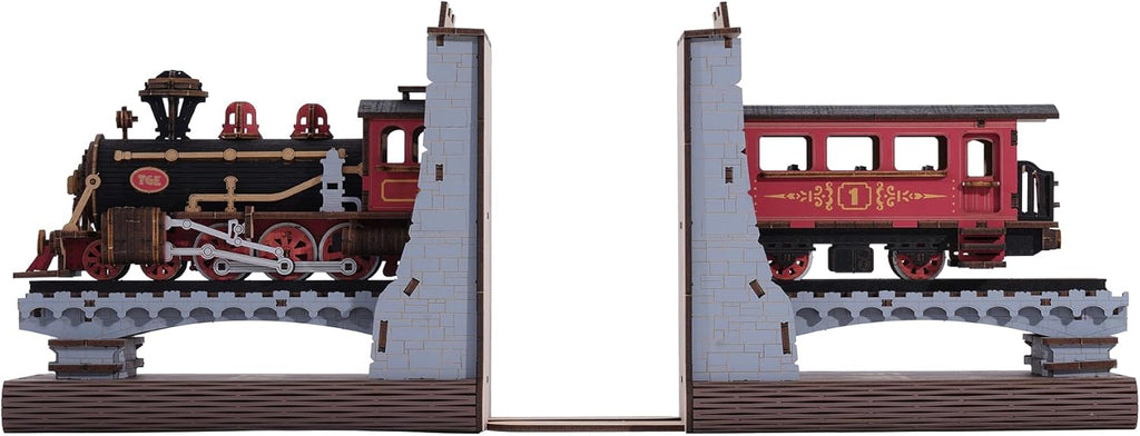 Robotime Steam Train Book Nook - 3D Wooden Puzzle Bookend