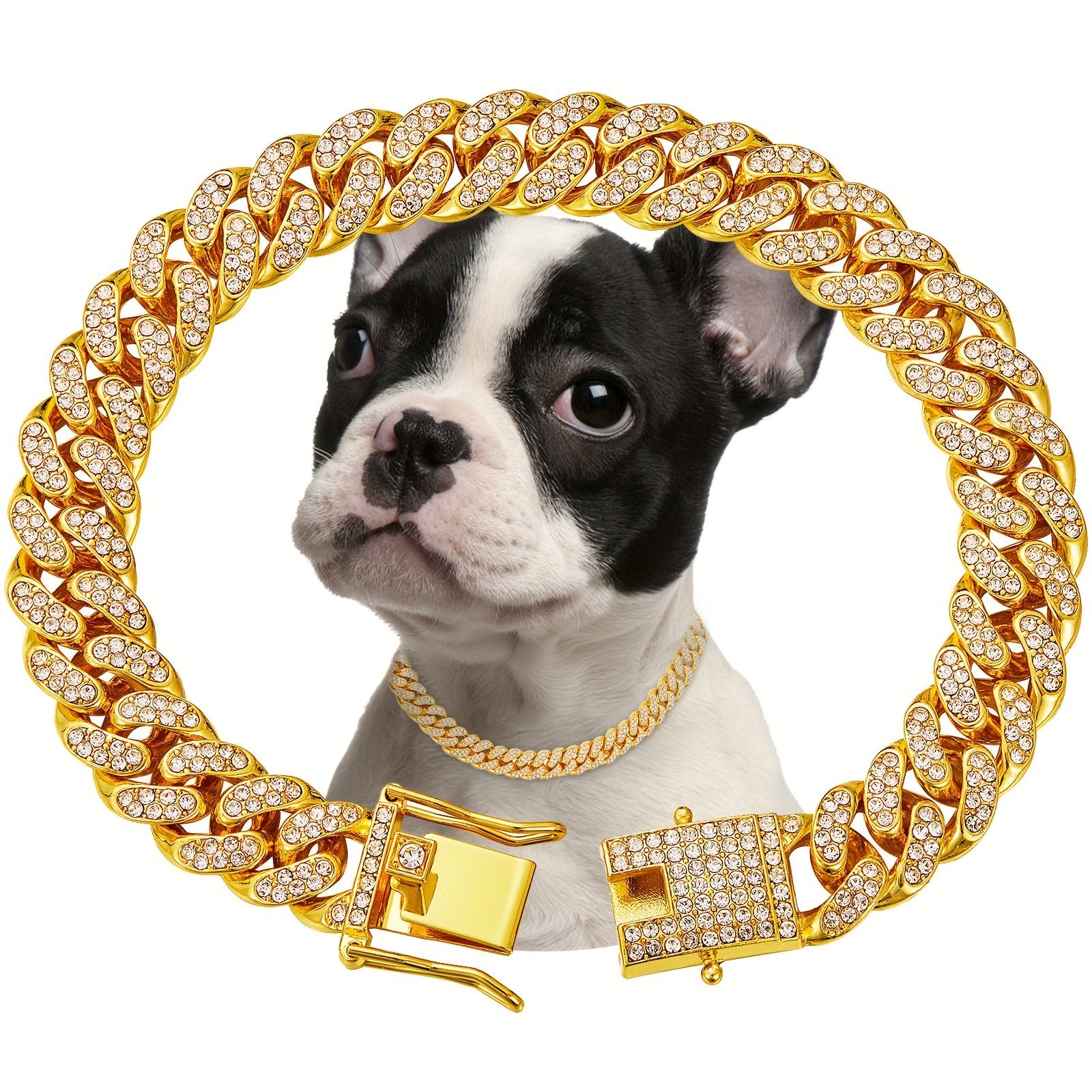 Diamond Studded Pet Collar - Bling Safety Necklace for Dogs & Cats