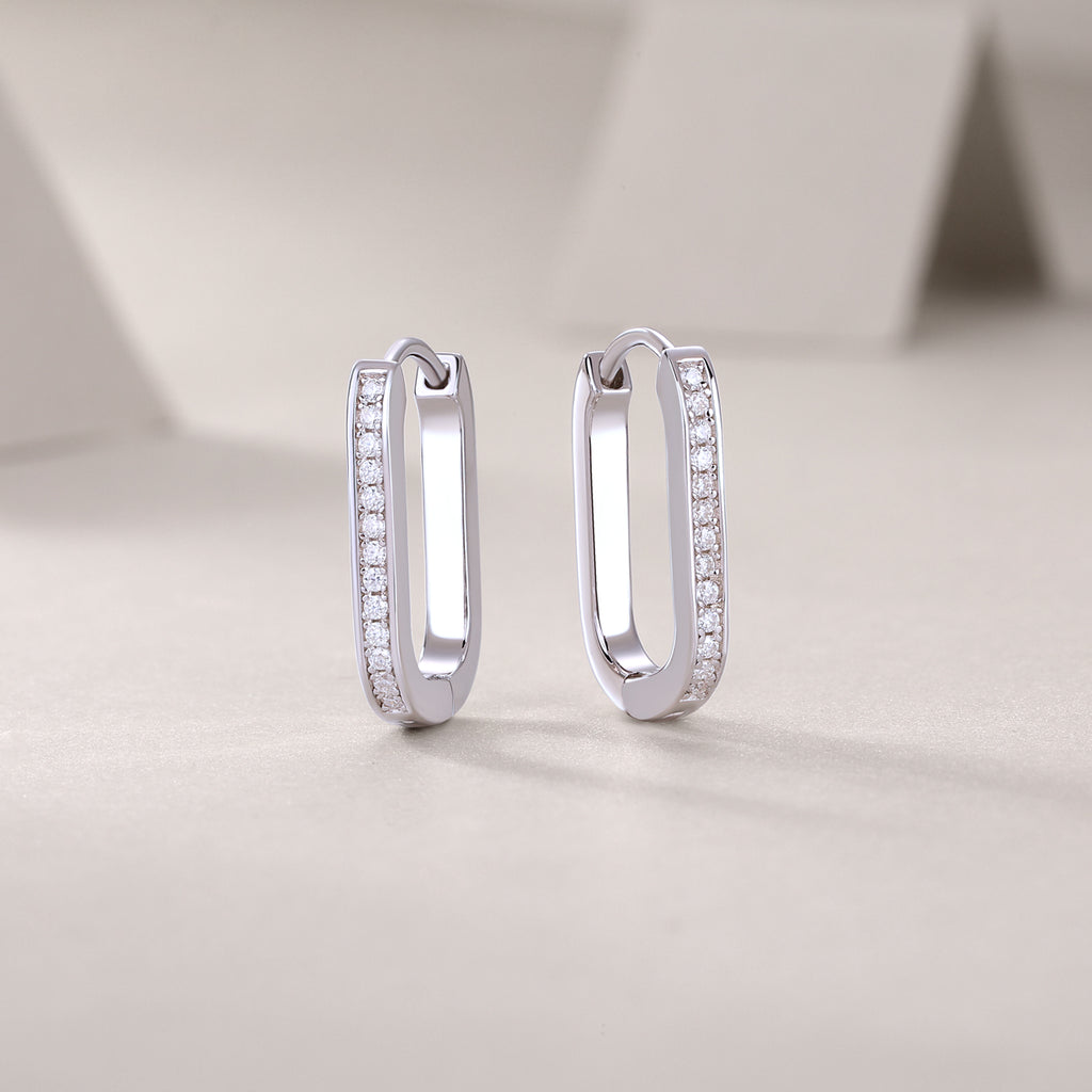 Moissanite Stud Earrings - S925 Sterling Silver Platinum-Plated (Pair)