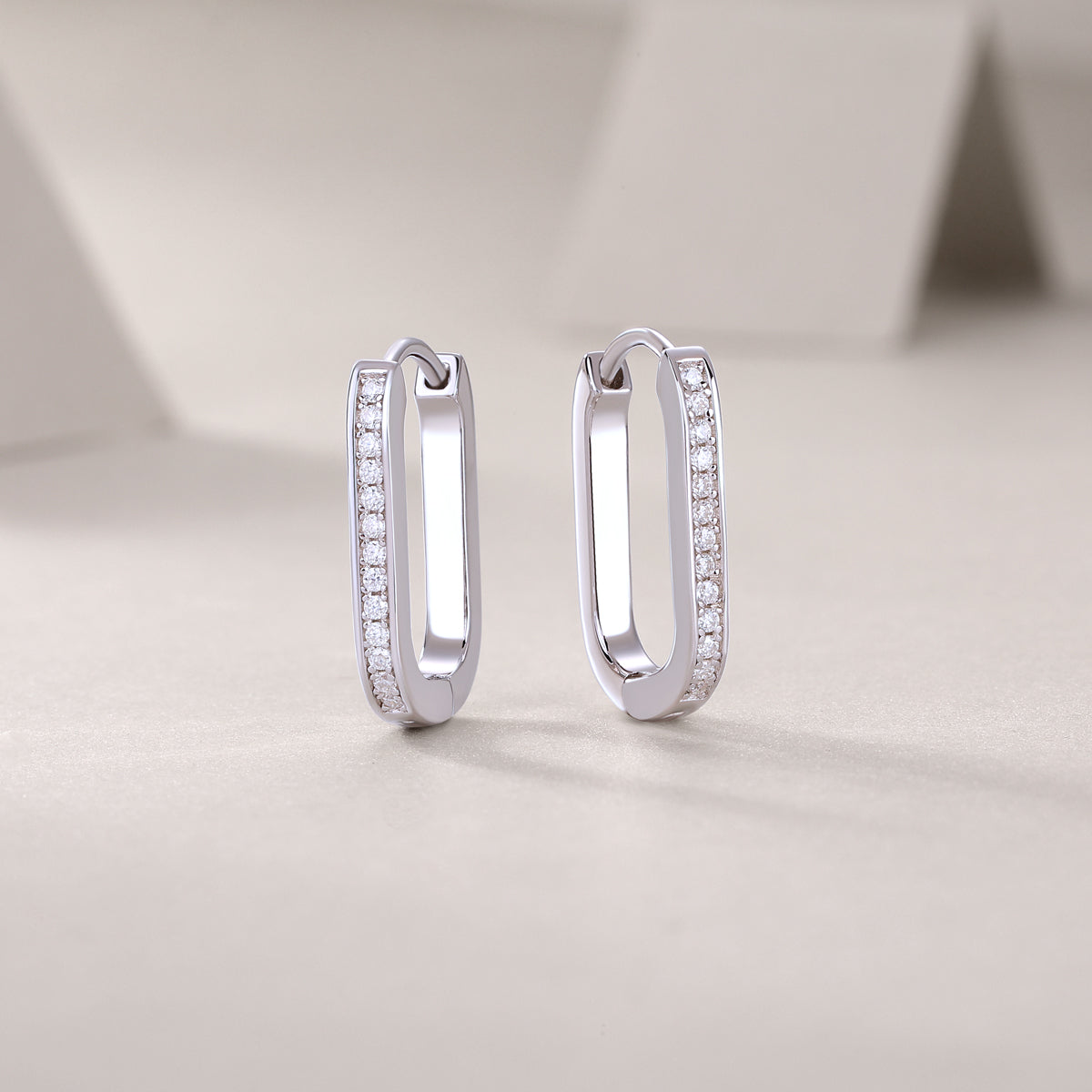 Moissanite Stud Earrings - S925 Sterling Silver Platinum-Plated (Pair)