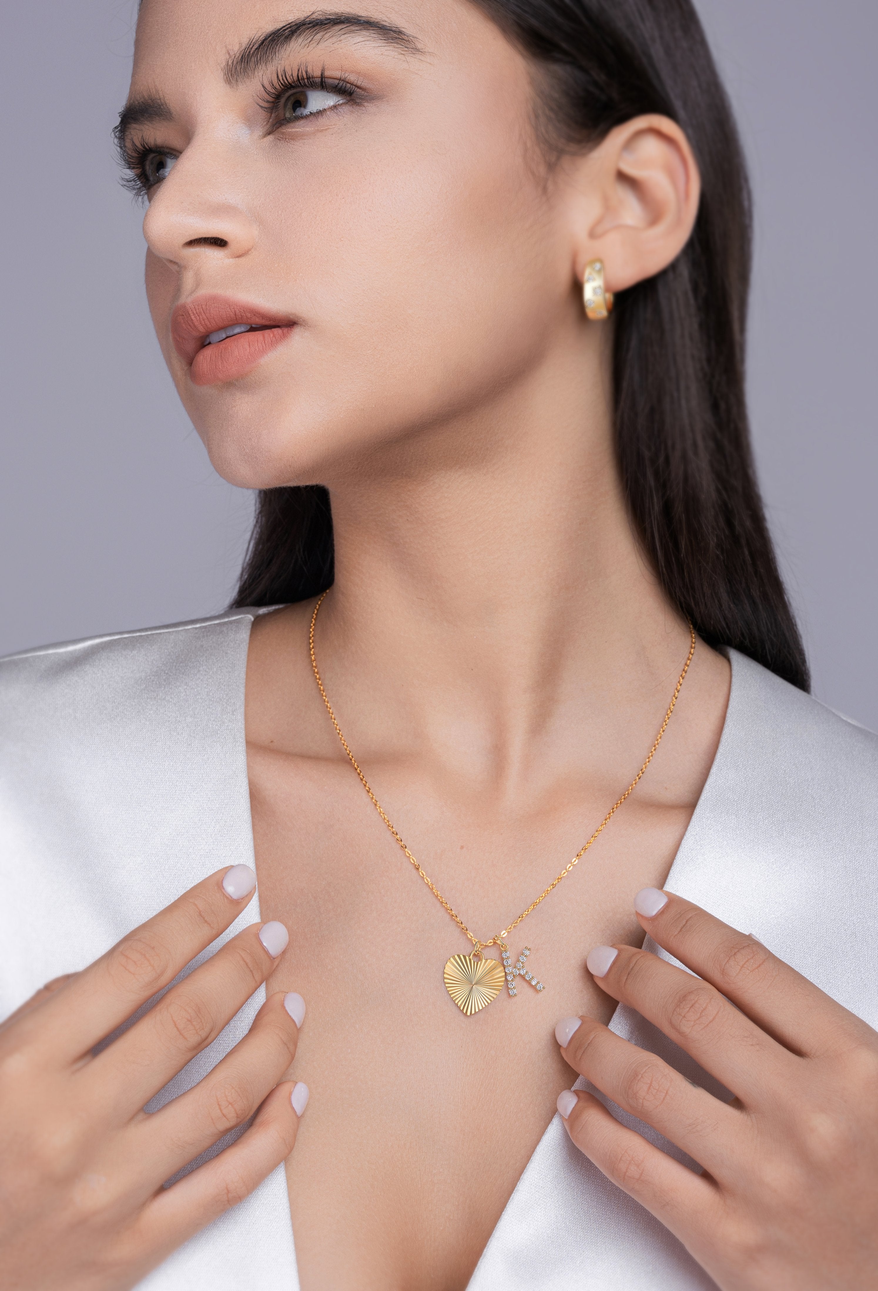 Heart Secret Moissanite Pendant Necklace – S925 Sterling Silver with Gold Plating